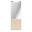 Porte de placard coulissante atelier effet chêne clair profil blanc GoodHome Arius H. 248,5 x L. 91.2 cm + amortisseurs