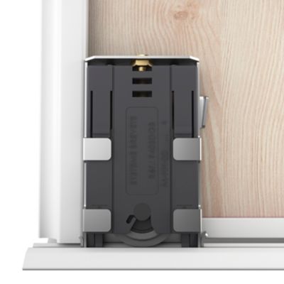 Porte de placard coulissante atelier effet chêne clair profil blanc GoodHome Arius H. 248,5 x L. 91.2 cm + amortisseurs