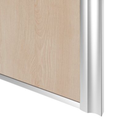 Porte de placard coulissante atelier effet chêne clair profil gris GoodHome Arius H. 248,5 x L. 76.2 cm + amortisseurs