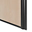 Porte de placard coulissante atelier effet chêne clair profil noir GoodHome Arius H. 248,5 x L. 61.2 cm + amortisseurs