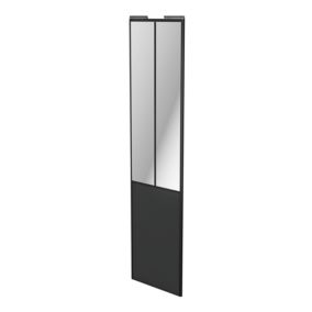 Porte de placard coulissante atelier gris anthracite profil noir GoodHome Arius H. 248,5 x L. 61.2 cm + amortisseurs
