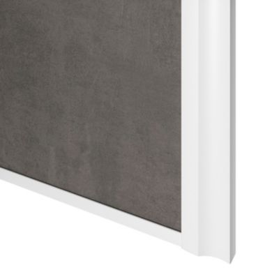 Porte de placard coulissante atelier gris antique profil blanc GoodHome Arius H. 248,5 x L. 61.2 cm + amortisseurs