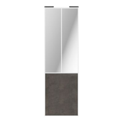 Porte de placard coulissante atelier gris antique profil blanc GoodHome Arius H. 248,5 x L. 76.2 cm + amortisseurs