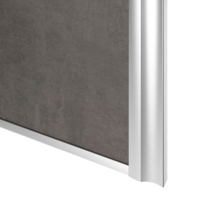 Porte de placard coulissante atelier gris antique profil gris GoodHome Arius H. 248,5 x L. 76.2 cm + amortisseurs