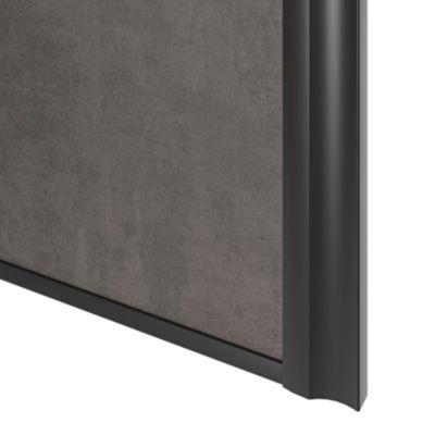 Porte de placard coulissante atelier gris antique profil noir GoodHome Arius H. 248,5 x L. 61.2 cm + amortisseurs