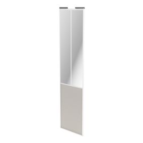 Porte de placard coulissante atelier gris clair mat profil blanc GoodHome Arius H. 248,5 x L. 61.2 cm + amortisseurs