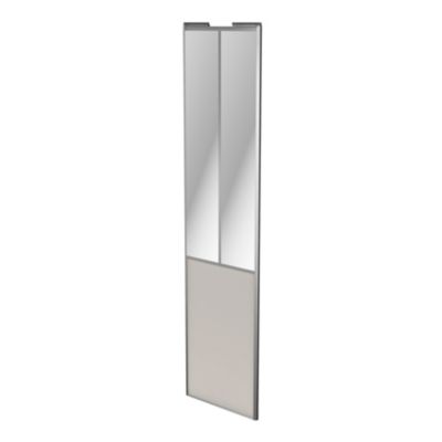 Porte de placard coulissante atelier gris clair mat profil gris GoodHome Arius H. 248,5 x L. 61.2 cm + amortisseurs