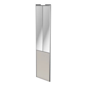 Porte de placard coulissante atelier gris clair mat profil gris GoodHome Arius H. 248,5 x L. 61.2 cm + amortisseurs