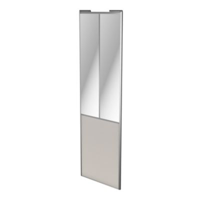 Porte de placard coulissante atelier gris clair mat profil gris GoodHome Arius H. 248,5 x L. 76.2 cm + amortisseurs