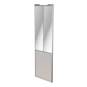 Porte de placard coulissante atelier gris clair mat profil gris GoodHome Arius H. 248,5 x L. 76.2 cm + amortisseurs