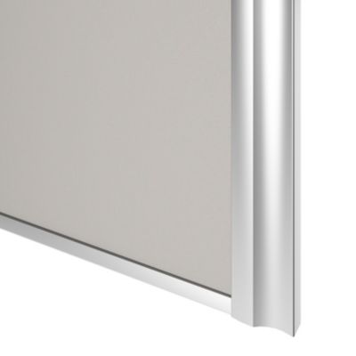 Porte de placard coulissante atelier gris clair mat profil gris GoodHome Arius H. 248,5 x L. 76.2 cm + amortisseurs