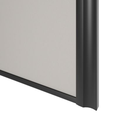 Porte de placard coulissante atelier gris clair mat profil noir GoodHome Arius H. 248,5 x L. 61.2 cm + amortisseurs