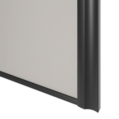 Porte de placard coulissante atelier gris clair mat profil noir GoodHome Arius H. 248,5 x L. 91.2 cm + amortisseurs