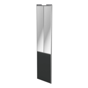 Porte de placard coulissante atelier gris foncé mat profil gris GoodHome Arius H. 248,5 x L. 61.2 cm + amortisseurs