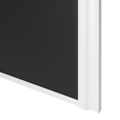 Porte de placard coulissante atelier noir mat profil blanc GoodHome Arius H. 248,5 x L. 61.2 cm + amortisseurs