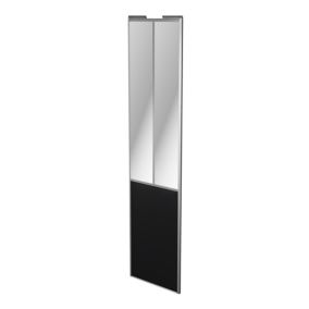 Porte de placard coulissante atelier noir mat profil gris GoodHome Arius H. 248,5 x L. 61.2 cm + amortisseurs
