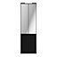 Porte de placard coulissante atelier noir mat profil gris GoodHome Arius H. 248,5 x L. 76.2 cm + amortisseurs