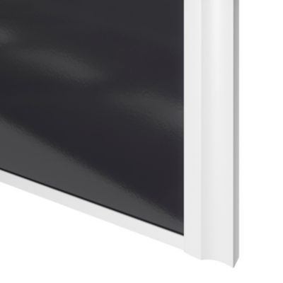 Porte de placard coulissante atelier noir profil blanc GoodHome Arius H. 248,5 x L. 61.2 cm + amortisseurs
