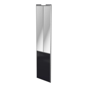 Porte de placard coulissante atelier noir profil gris GoodHome Arius H. 248,5 x L. 61.2 cm + amortisseurs