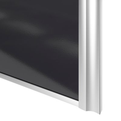 Porte de placard coulissante atelier noir profil gris GoodHome Arius H. 248,5 x L. 61.2 cm + amortisseurs