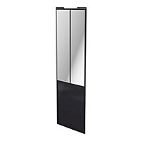 Porte de placard coulissante atelier noir profil noir GoodHome Arius H. 248,5 x L. 76.2 cm + amortisseurs