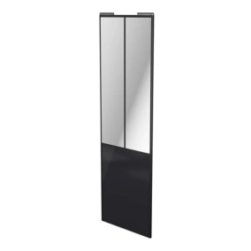 Porte de placard coulissante atelier noir profil noir GoodHome Arius H. 248,5 x L. 76.2 cm + amortisseurs