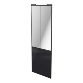 Porte de placard coulissante atelier noir profil noir GoodHome Arius H. 248,5 x L. 91.2 cm + amortisseurs