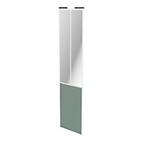 Porte de placard coulissante atelier vert de gris profil blanc GoodHome Arius H. 248,5 x L. 61.2 cm + amortisseurs