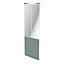Porte de placard coulissante atelier vert de gris profil blanc GoodHome Arius H. 248,5 x L. 91.2 cm + amortisseurs