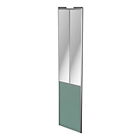 Porte de placard coulissante atelier vert de gris profil gris GoodHome Arius H. 248,5 x L. 61.2 cm + amortisseurs