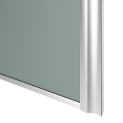 Porte de placard coulissante atelier vert de gris profil gris GoodHome Arius H. 248,5 x L. 61.2 cm + amortisseurs