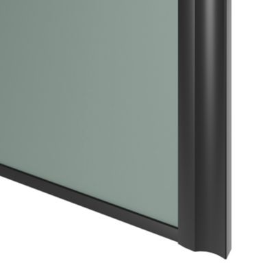 Porte de placard coulissante atelier vert de gris profil noir GoodHome Arius H. 248,5 x L. 76.2 cm + amortisseurs