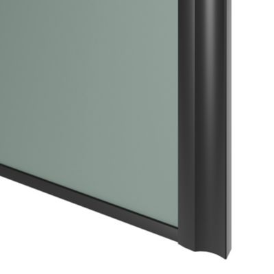 Porte de placard coulissante atelier vert de gris profil noir GoodHome Arius H. 248,5 x L. 91.2 cm + amortisseurs