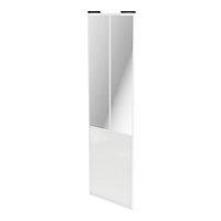 Porte de placard coulissante atelier vitrée blanc avec cadre blanc GoodHome Arius H. 248,5 x L. 76.2 cm