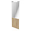 Porte de placard coulissante atelier vitrée effet chêne brut avec cadre blanc GoodHome Arius H. 248,5 x L. 91.2 cm