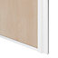 Porte de placard coulissante atelier vitrée effet chêne clair avec cadre blanc GoodHome Arius H. 248,5 x L. 61.2 cm