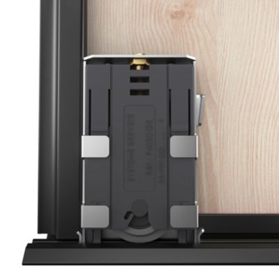 Porte de placard coulissante atelier vitrée effet chêne clair avec cadre noir GoodHome Arius H. 248,5 x L. 76.2 cm