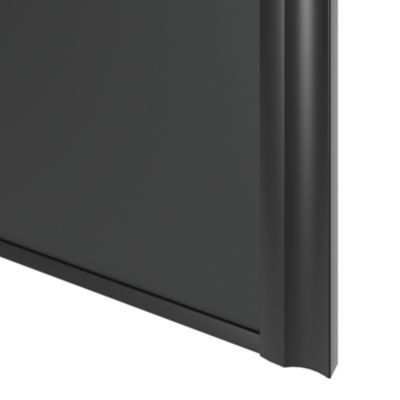 Porte de placard coulissante atelier vitrée gris anthracite avec cadre noir GoodHome Arius H. 248,5 x L. 61.2 cm