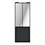 Porte de placard coulissante atelier vitrée gris clair mat avec cadre noir GoodHome Arius H. 248,5 x L. 91.2 cm