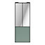 Porte de placard coulissante atelier vitrée vert de gris avec cadre noir GoodHome Arius H. 248,5 x L. 91.2 cm