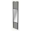 Porte de placard coulissante avec miroir béton avec cadre noir GoodHome Arius H. 248,5 x L. 62.2 cm