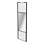 Porte de placard coulissante avec miroir blanc brillant profil noir GoodHome Arius H. 248,5 x L. 77.2 cm + amortisseurs