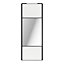 Porte de placard coulissante avec miroir blanc brillant profil noir GoodHome Arius H. 248,5 x L. 92.2 cm + amortisseurs