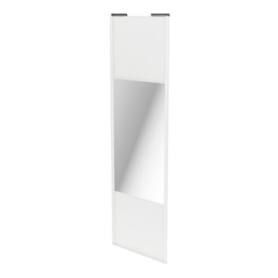 Porte de placard coulissante avec miroir blanc profil blanc GoodHome Arius H. 248,5 x L. 77.2 cm + amortisseurs
