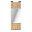 Porte de placard coulissante avec miroir effet chêne brut avec cadre blanc GoodHome Arius H. 248,5 x L. 92.2 cm
