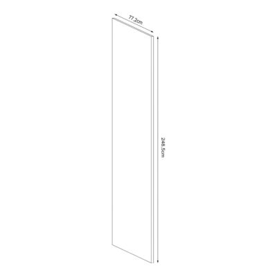 Porte de placard coulissante avec miroir effet chêne brut profil fin acier noir GoodHome Arius H.248,5 x L.77,2 cm + amortisseurs