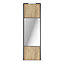 Porte de placard coulissante avec miroir effet chêne brut profil gris GoodHome Arius H. 248,5 x L. 77.2 cm + amortisseurs