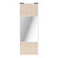 Porte de placard coulissante avec miroir effet chêne clair avec cadre blanc GoodHome Arius H. 248,5 x L. 92.2 cm