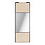 Porte de placard coulissante avec miroir effet chêne clair profil gris GoodHome Arius H. 248,5 x L. 92.2 cm + amortisseurs