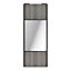 Porte de placard coulissante avec miroir effet chêne grisé avec cadre noir GoodHome Arius H. 248,5 x L. 92.2 cm